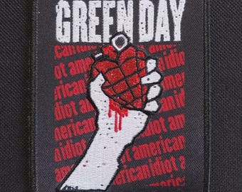 Licensierad GREEN DAY American Idiot Iron On Battle Jacket Band-lapp