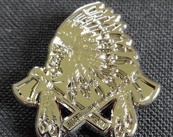 Indian Chief Cross Battle Axes MC Native Outlaw Biker PIN Badge