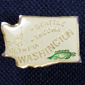 Vintage State of WASHINGTON Enamel Hat Tie Tac Shirt Jacket Vest Lapel Pin