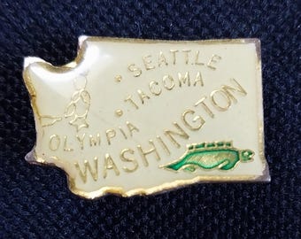 Vintage State of WASHINGTON Enamel Hat Tie Tac Shirt Jacket Vest Lapel Pin
