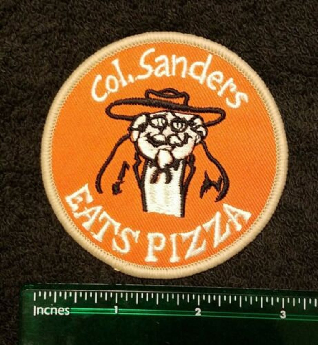 1970s Patch Col Sanders Eats Pizza Vtg Biker Hot Rat Rod Etsy