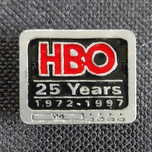 Vintage HBO 25 Years 1972 - 1997 Cable Television Network Promo Hat Jacket Shirt Vest Lapel Pin Badge
