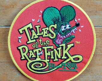 OFFICIALLY LICENSED ED "Big Daddy" Roth Tales Of The Rat Fink Hot Rod Patch Red