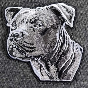American Pit Bull Terrier Puppy Dog Head Embroidered Iron On Motorcycle Jacket Biker Vest PATCH