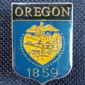Vintage State of OREGON Enamel Hat Tie Tac Shirt Jacket Vest Lapel Pin