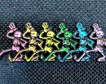 Licensed Grateful Dead Dancing Skeletons Music Band Pin Pinback Button Badge