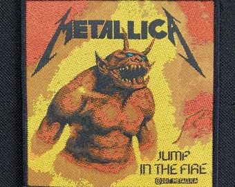 Parche de música de banda con arte del álbum Jump in the Fire de METALLICA con licencia
