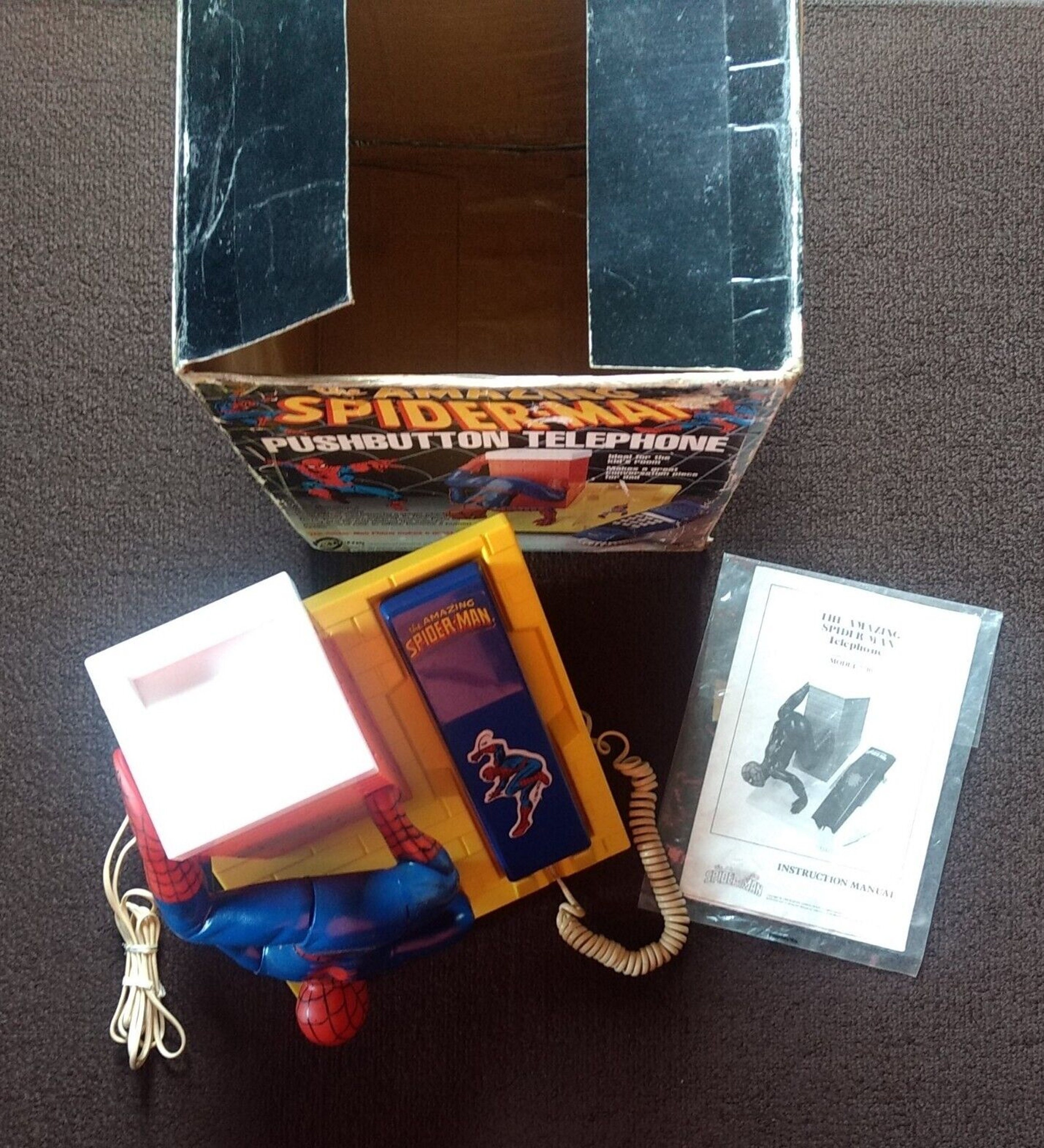【希少】ビンテージ　スパイダーマン　テレフォン Vintage Spider Man Marvel Comics Corded Home Phone Landline
