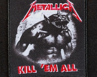 Parche de chaqueta con licencia de METALLICA Kill 'Em All Jump in the Fire para la banda de música de banda