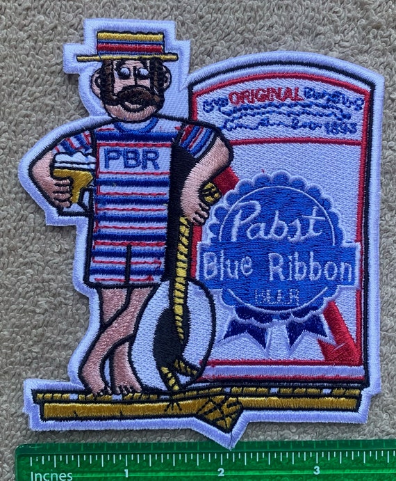 Vintage Pabst Blue Ribbon PBR Beer Advertising Collector Sew On Patch 