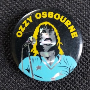 True Vintage 80s Original OZZY Osbourne Prism Pin Pinback Button Badge Rare