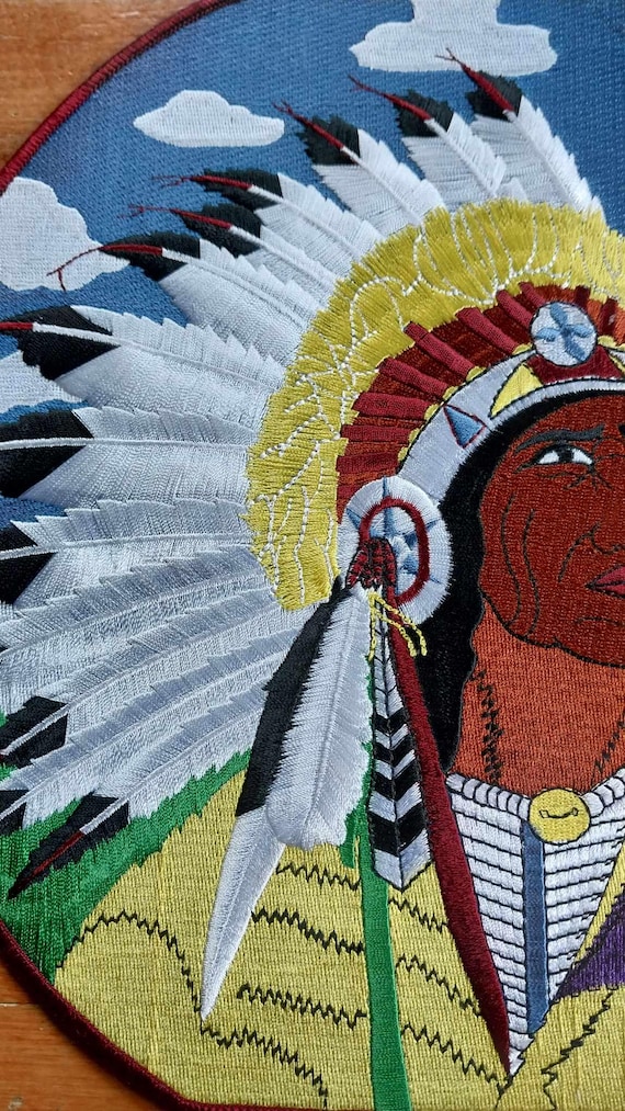 Vintage - Large Embroidered Jacket Patch Native A… - image 5