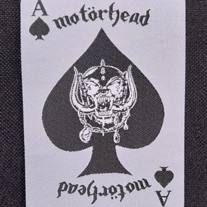 Licensed Motorhead Ace of Spades Card Motörhead Woven Sew On Battle Jacket Patch