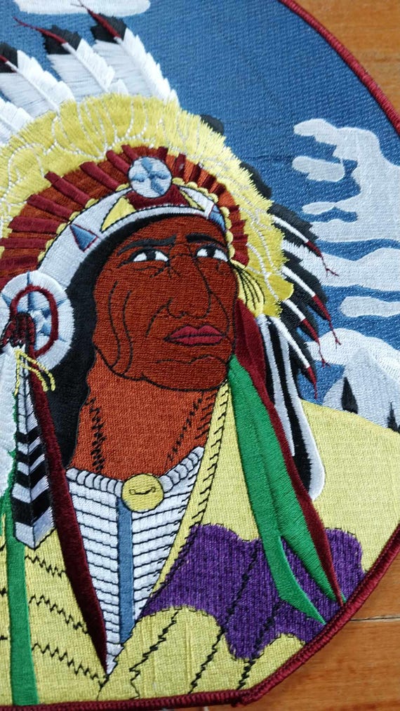 Vintage - Large Embroidered Jacket Patch Native A… - image 6