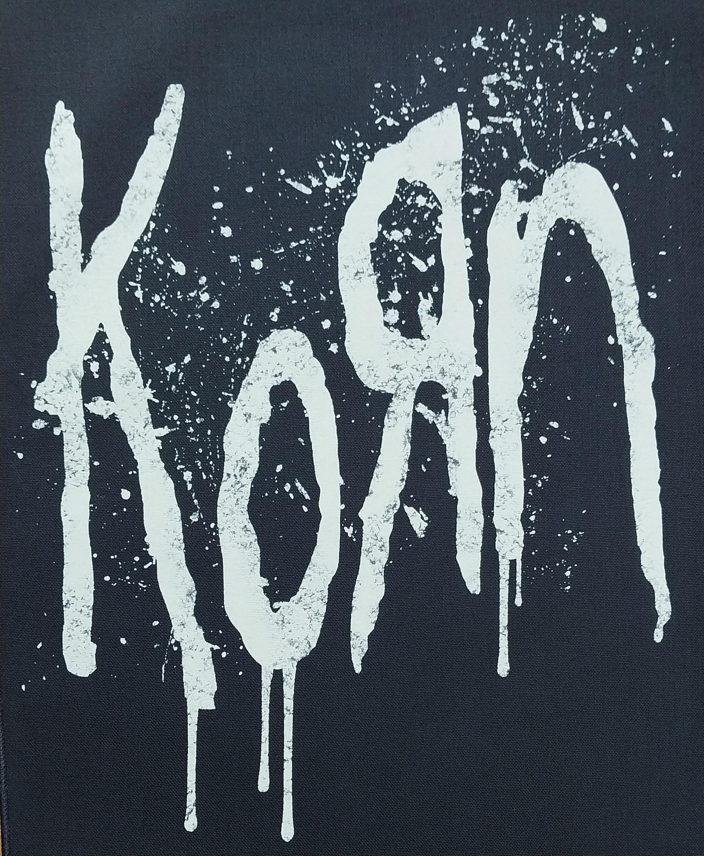 Licensed KORN Splatter Logo Large Sew on Battle Jacket Back Patch