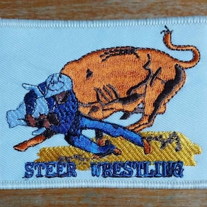 Parche de coleccionistas de Rodeo NFR de Steer Wrestling