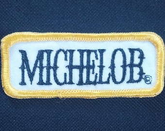 Broderad tygmärke med Michelob-öl från 70-talet: Sy på samlarobjekt