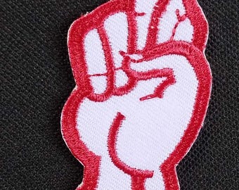 Vintage Style Old School MC Walking Finger Outlaw Motorrad Biker Patch - Gestickt zum Aufnähen