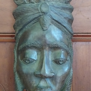 Vintage Hand Carved Wooden African Tribal Mask 20&quot; x 6.5&quot; Wall Décor African Art