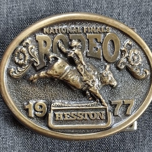 1977 HESSTON National Finals Rodeo Western Cowboy NFR Limited Edition Adult Belt Buckle