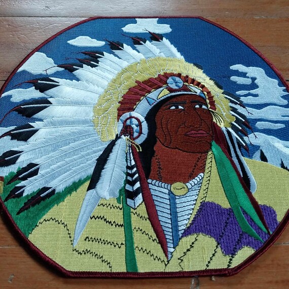 Vintage - Large Embroidered Jacket Patch Native A… - image 4
