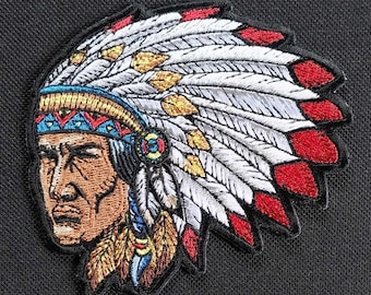 Native Chief Motorcycle Vest Jacket Biker Embroidered Iron On Patch