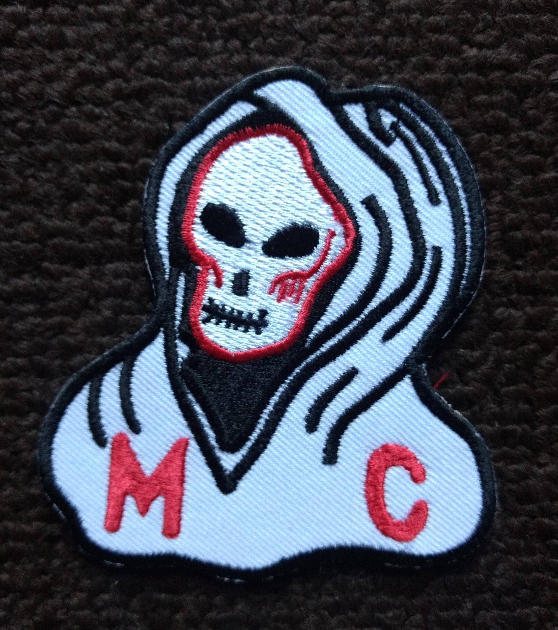 Biker Patch Punisher Death Head Totenkopf Reaper Skull  MC Kutte Chopper 