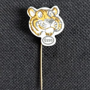 Vintage NOS Esso Tiger Exxon Mobile reklam hatt jacka skjorta väst kavajslag pinne nål märke