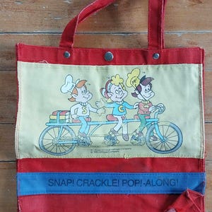 Vintage 1983 Rice Krispies Snap Crackle Pop Tote Bag