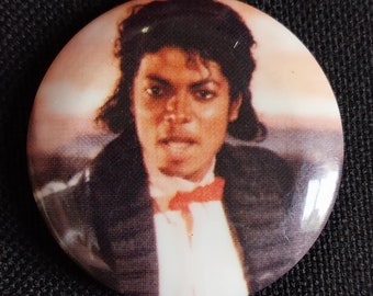 True Vintage 80s Original King Of Pop Michael Jackson Band Pin Pinback Button Badge - Rare