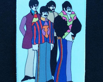 Gelicentieerde THE BEATLES Yellow Submarine Classic Rock Band opstrijkbare bandpatch