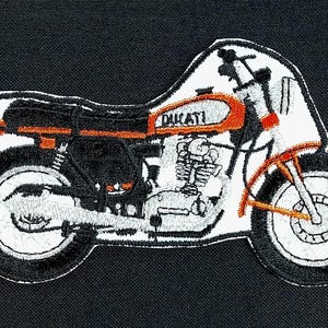 RARE Vintage 1960s or 1970s DUCATI Motorcycle Embroidered Sew On Biker Patch