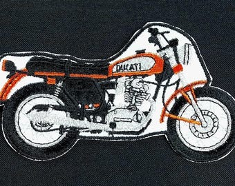 RARE Vintage 1960s or 1970s DUCATI Motorcycle Embroidered Sew On Biker Patch