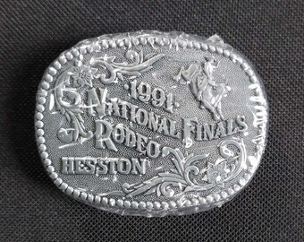 1999 NFR Hesston Belt Buckle Kids Team Roper Roping National  display picture 3