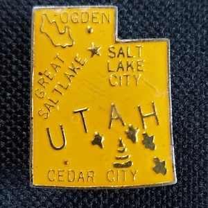 Vintage State of UTAH Enamel Hat Tie Tac Shirt Jacket Vest Lapel Pin