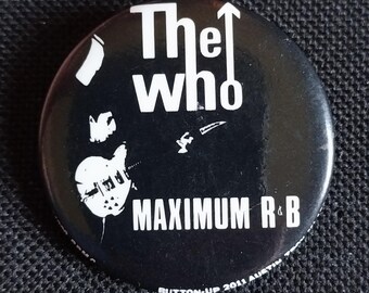 Vintage The Who Maximum R&B Album Concert Promo Pin Button Badge - 1989
