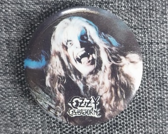 True Vintage 1983 Original OZZY Osbourne Bark at the Moon Heavy Metal Band Album Pin Pinback Button Badge