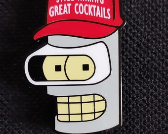 Still Making Great Cocktails Emaille Cartoon Biker PIN-badge