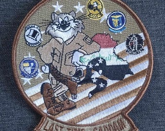 F-14 Tomcat Last Time, geborduurde patch Saddam VF Fighter Squadron Collectors