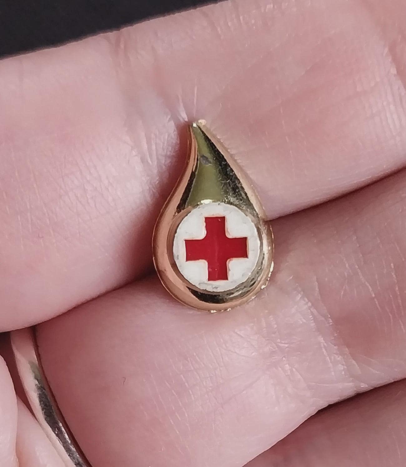 Vintage Red Cross Pin - Etsy