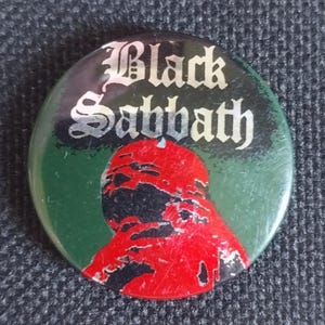 True Vintage 80s Original Black Sabbath Born Again Heavy Metal Band Album Prism Pin Pinback Button Badge