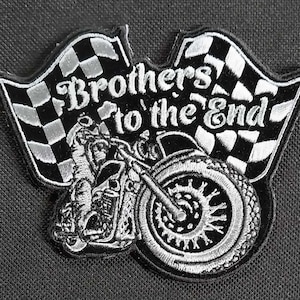 Brothers To The End MC Club Embroidered Iron On Motorcycle Jacket Biker Vest PATCH