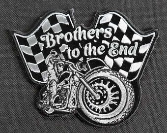 Brothers To The End MC Club Embroidered Iron On Motorcycle Jacket Biker Vest PATCH