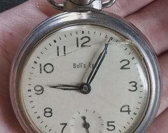 Vintage Westclox BULLS EYE Manual Wind Up Pocket Watch