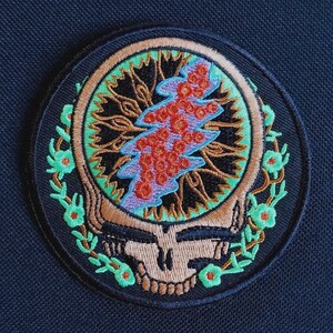 Licensed Grateful Dead Steal Your Face Skull VINES SYF Classic Rock Iron On Band Patch