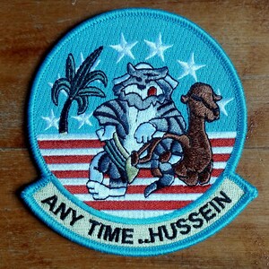 F-14 Tomcat Any Time ..Hussein VF Fighter Squadron Collectors 4 Inch Patch