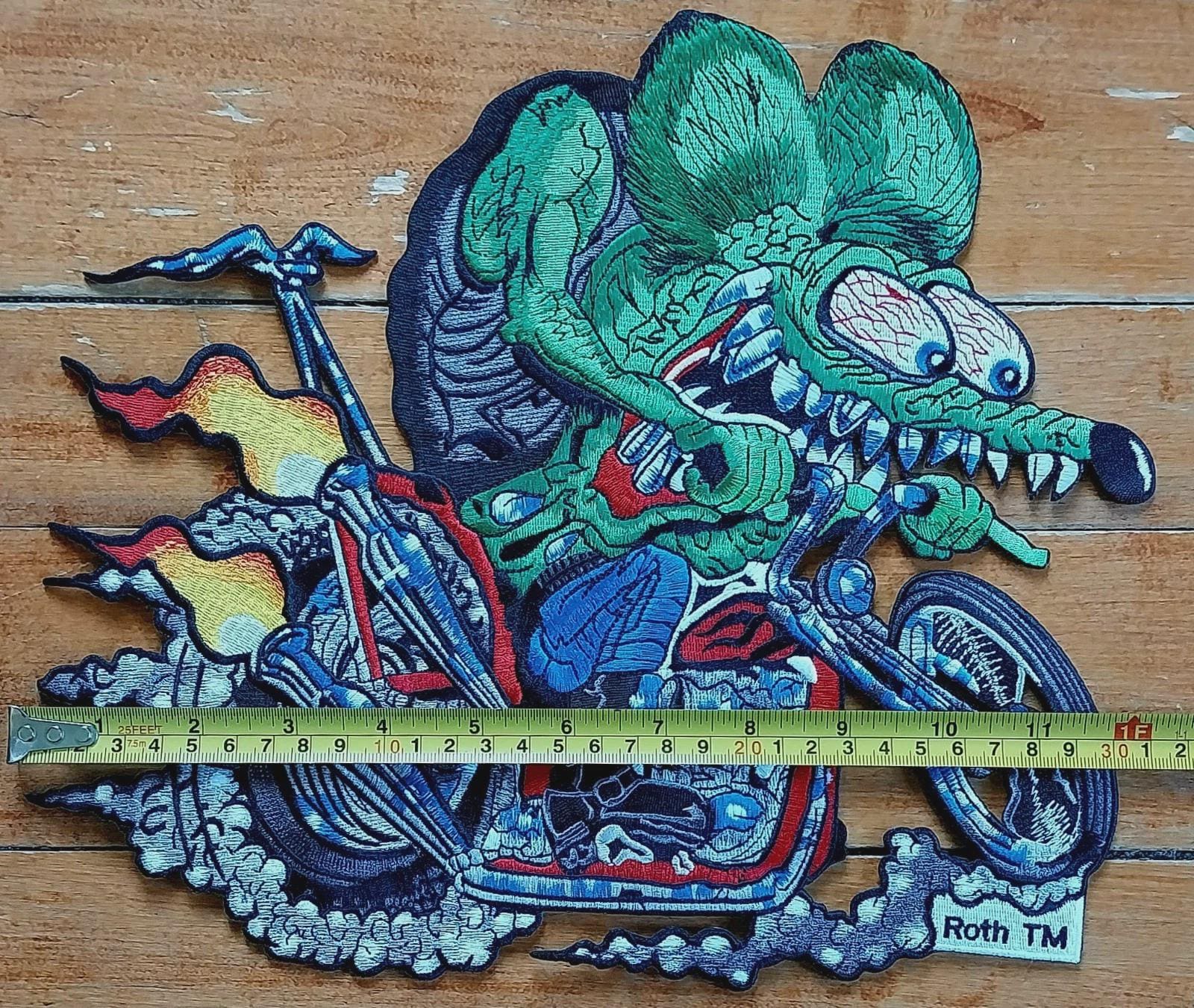 Ed Roth Patch's XL Ed Roth Rat Fink Chopper Back Patch (10.5