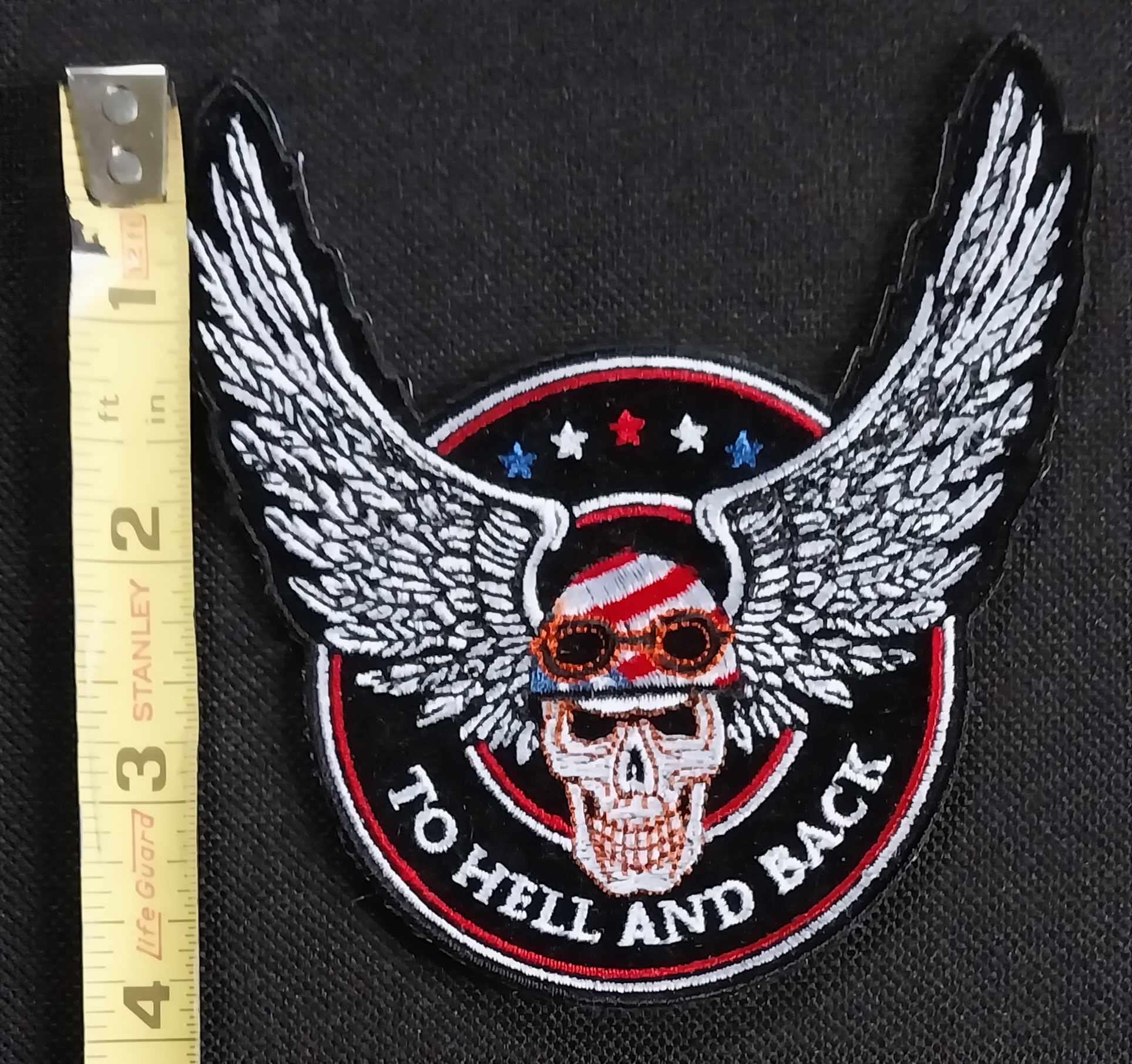 Skull Rider Head EMBROIDERED IRON ON 8*9.0-inch MC BIKER PATCH