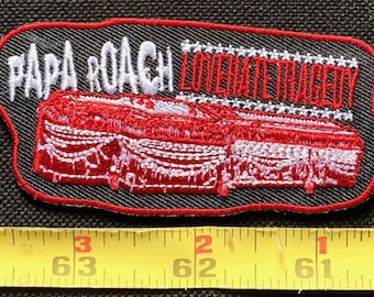 Papa Roach Amerikaanse rockband Love Hate Tragedy opstrijkbare muziekpatch