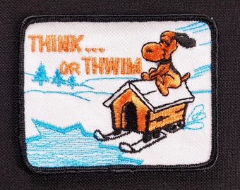 Think ... or Thwim SNOOPY - vintage opnaaiende ski-sneeuwscooter racejack jaren 70 uit de jaren 70